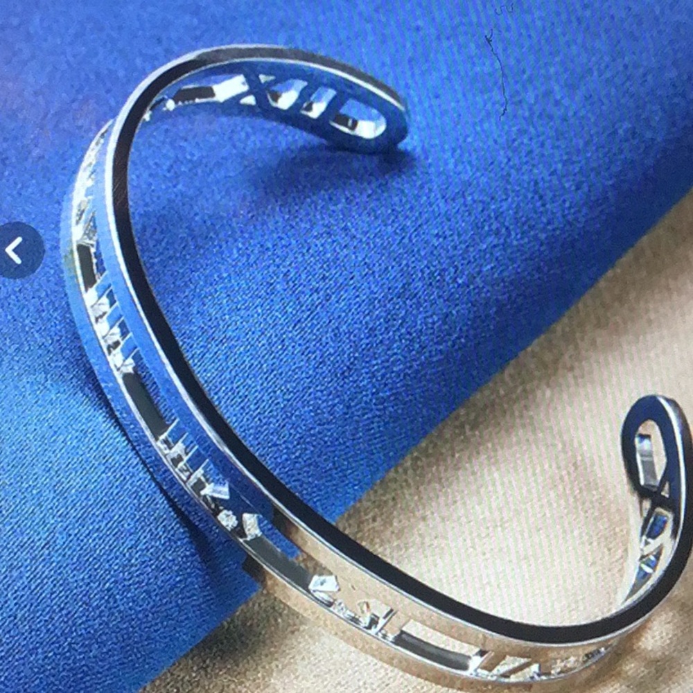 925 S/S  Roman Numeral Cuff Bracelet